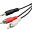 Audio Cable Stereo Plug 3.5mm 2 RCA Plug 1.5 Meters, Stereo Audio Cable, RCA Cable
