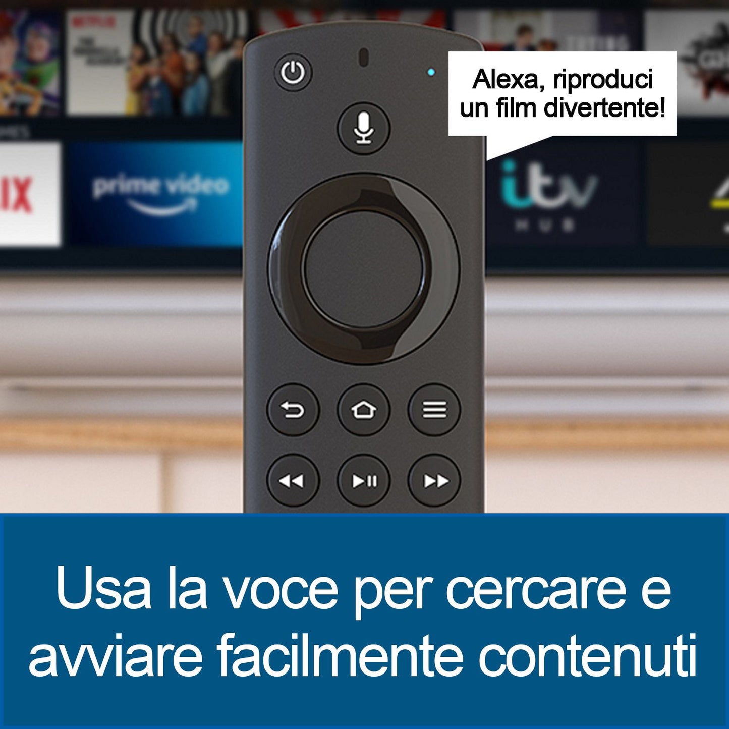 Telecomando compatibile con Fire TV Stick, telecomando sostitutivo per Firestick con comandi vocali, controllo remoto con microfono