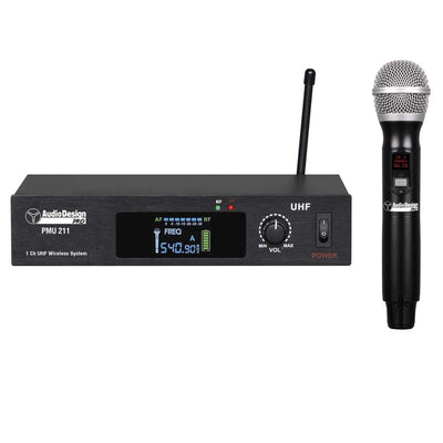 Microphone radio sans fil AudioDesign UHF 1 CH pour crème glacée