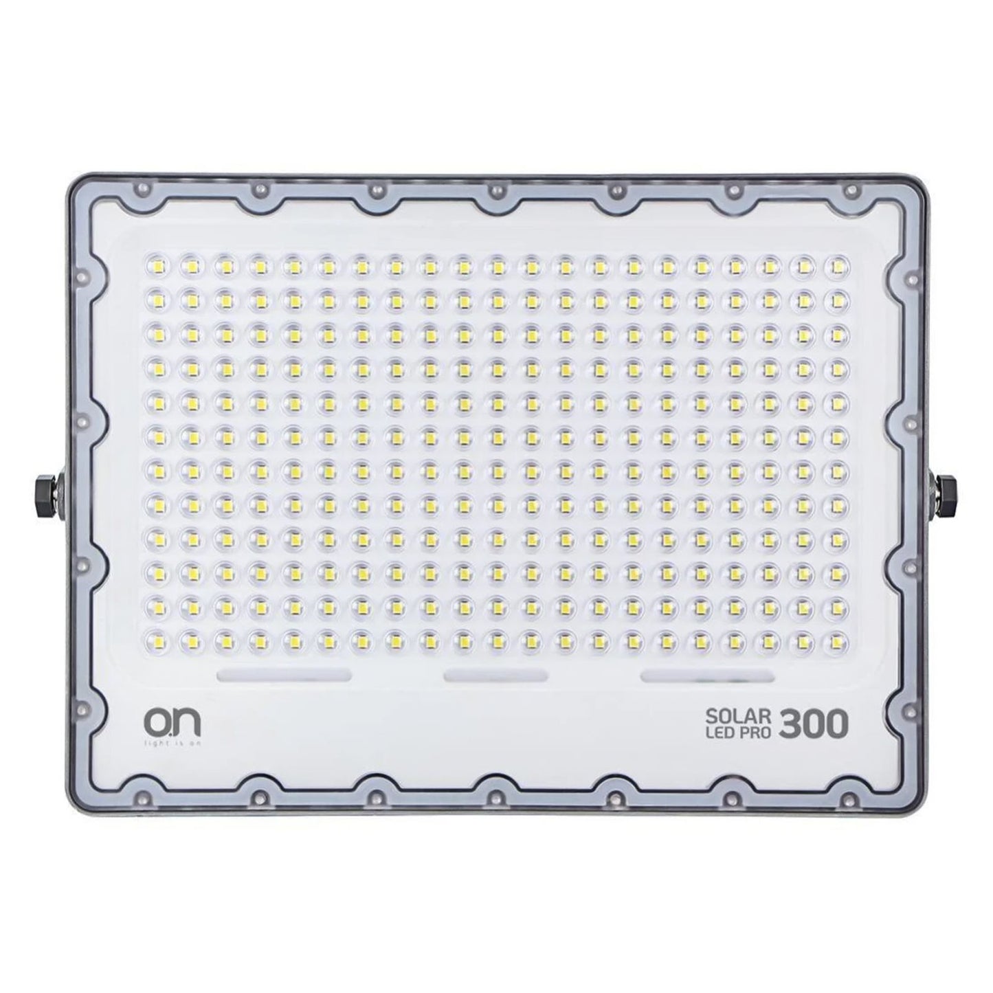 O.N Faretto solare da esterno con luce fredda, faro led con pannello solare e sensore per accensione automatica, lampada led da parete con fotovoltaico 4000K 3700lm