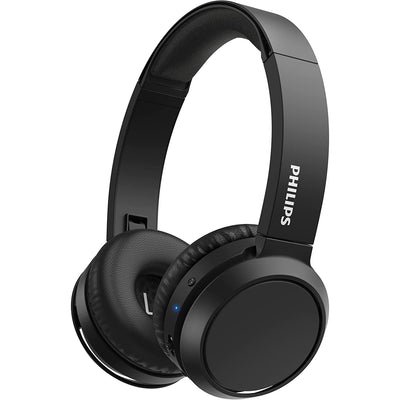 Philips TAH4205 Foldable Bluetooth 5.0 Headphones with Microphone, Bass Boost Button, 29 Hours Playtime, Fast Charging, Noise Suppression, Matte Black