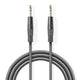 NEDIS Stereo Audio Cable 6.35mm Male Jack, 6.35mm Stereo Extension Cable with Nickel Plated Connectors