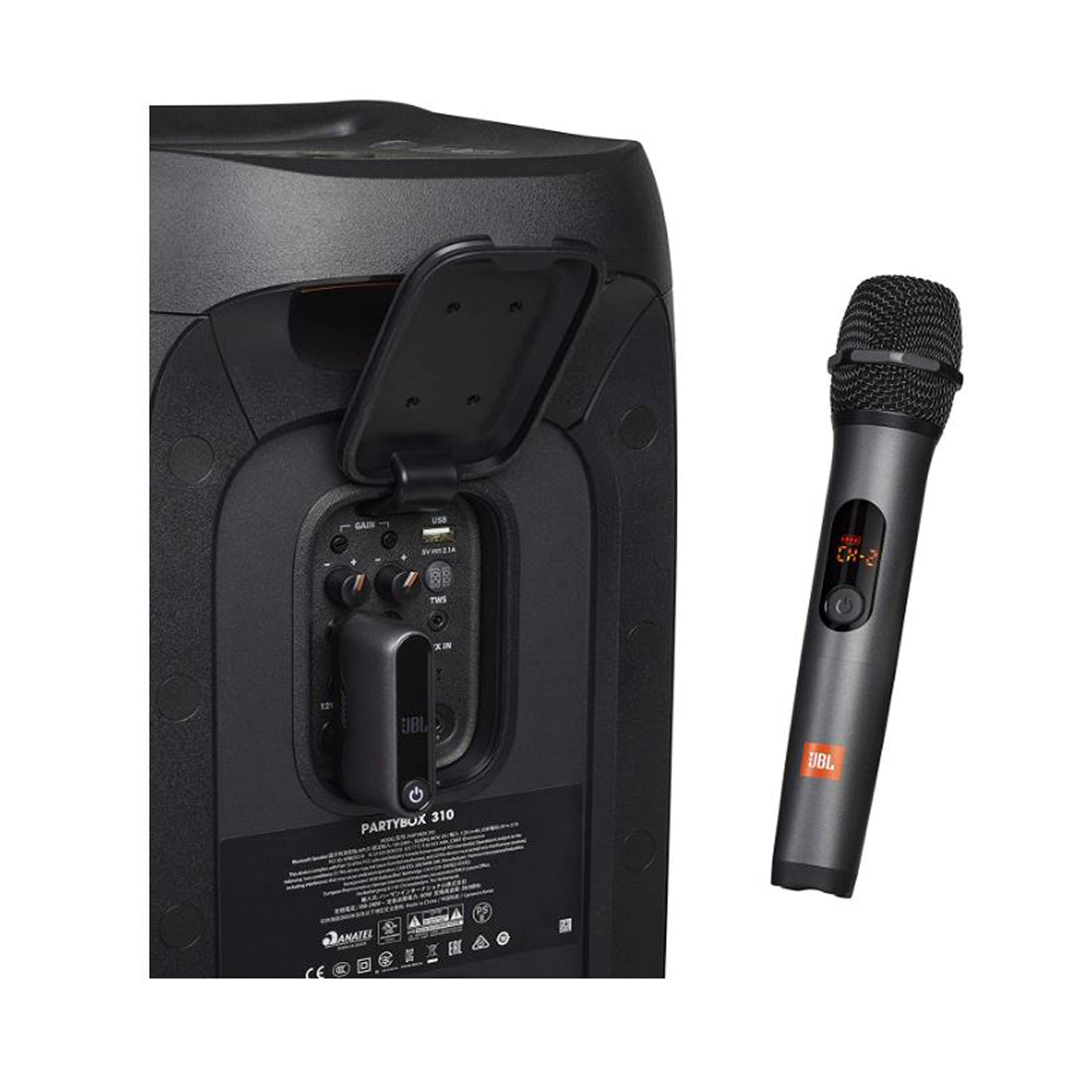 JBL Set microfoni wireless, kit 2 microfoni senza fili a batteria con 6 ore di autonomia