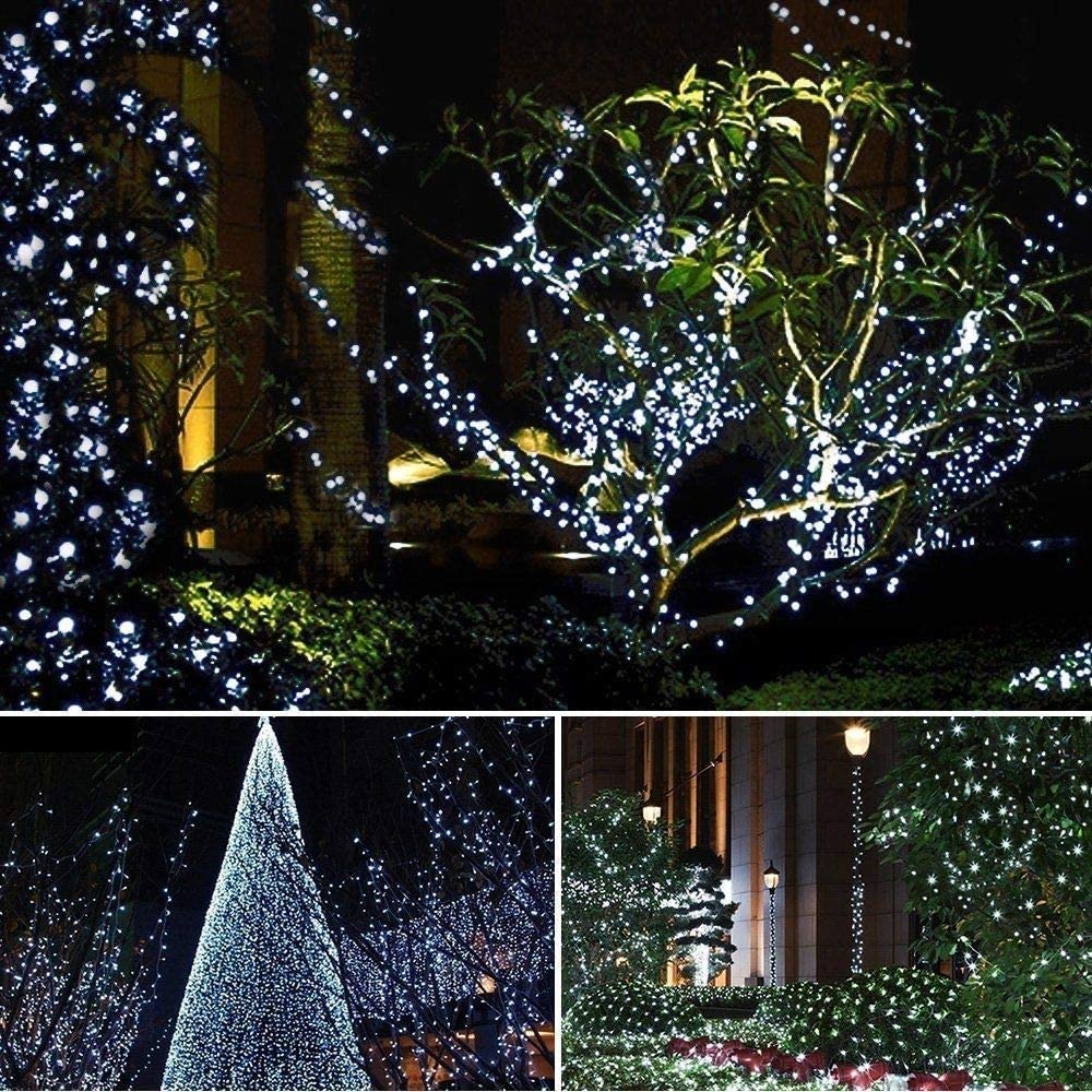 GESCO Catena luminosa per esterno 38,6 m, 960 led colore bianco, luci led decorative Natale, illuminazione casa e giardino, ghirlanda luce con cavo verde