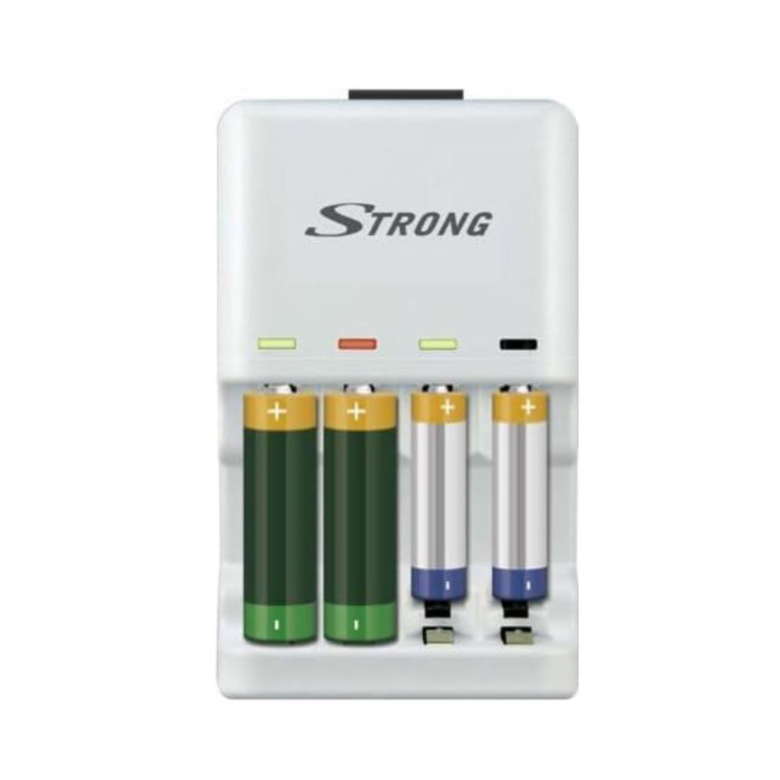 Strong Caricatore per batterie e accumulatori, caricabatterie per pile e accumulatori, batterie alkaline usa e getta AA - AAA