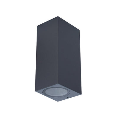 Life LED wall light for 2 GU10, IP54 wall light, wall lamp, led wall lamp, max 7W, dark grey, 67x150x92 mm