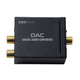 GBC mini digital to analogue audio converter, Toslink and Coax RCA input, RCA L/R output and 3.5mm stereo jack