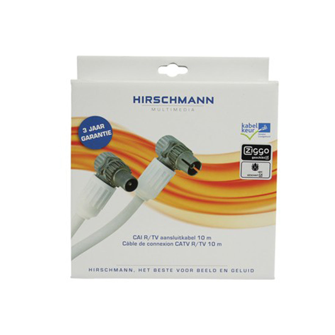 Hirschmann Electronics Coaxial connection cable with CATV R/TV connectors, 10 m