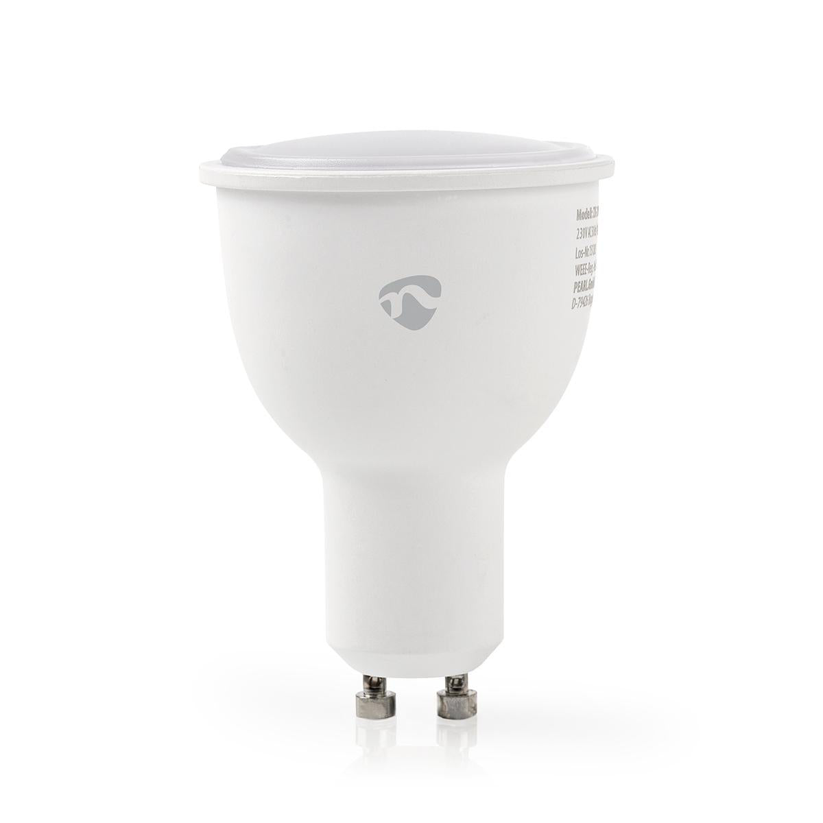 Ampoule LED intelligente Wi-Fi réglable Nedis, lumière blanche chaude à froide, culot GU10, compatible avec Amazon Alexa et Google Home