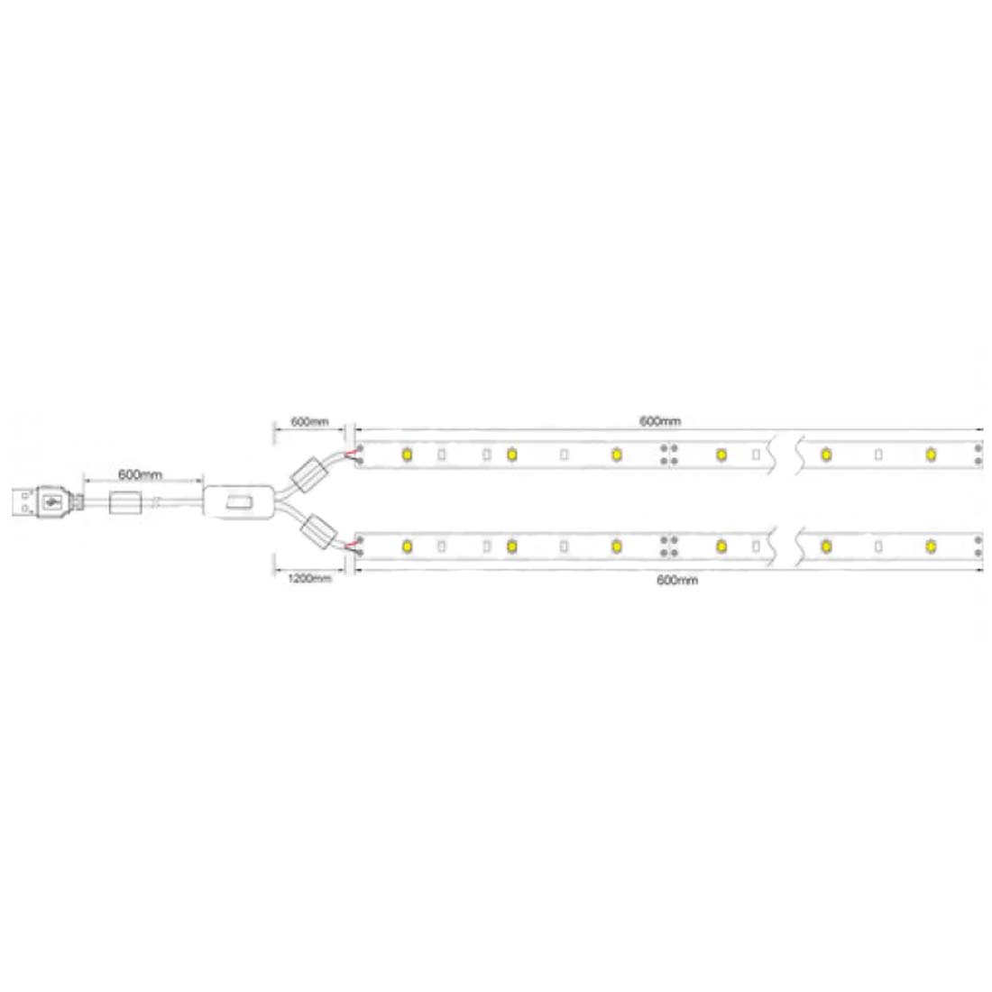 Jolight Kit de 2 bandes LED lumineuses de 60 cm pour rétroéclairage de téléviseur, couleur de lumière blanc naturel