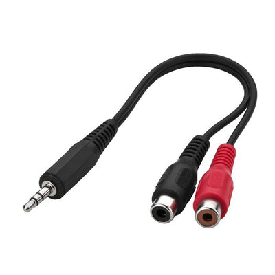 Câble adaptateur Monacor 3,5 mm mâle vers 2 x RCA femelle stéréo audio vidéojack ACA-1535