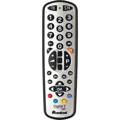 Meliconi pre-programmed TV remote control, ideal for replacing and programming up to 2 TV remote controls and decoders