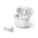 Philips Écouteurs intra-auriculaires sans fil, étui de chargement fin, résistant à l'eau, Bluetooth, autonomie de 18 heures, microphone intégré blanc