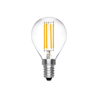 Alcapower Lampadina Led. lampadina Mini Sfera, lampadina filamento Led, 230Vac, 4W, 360°, luce Calda 2700K, E14
