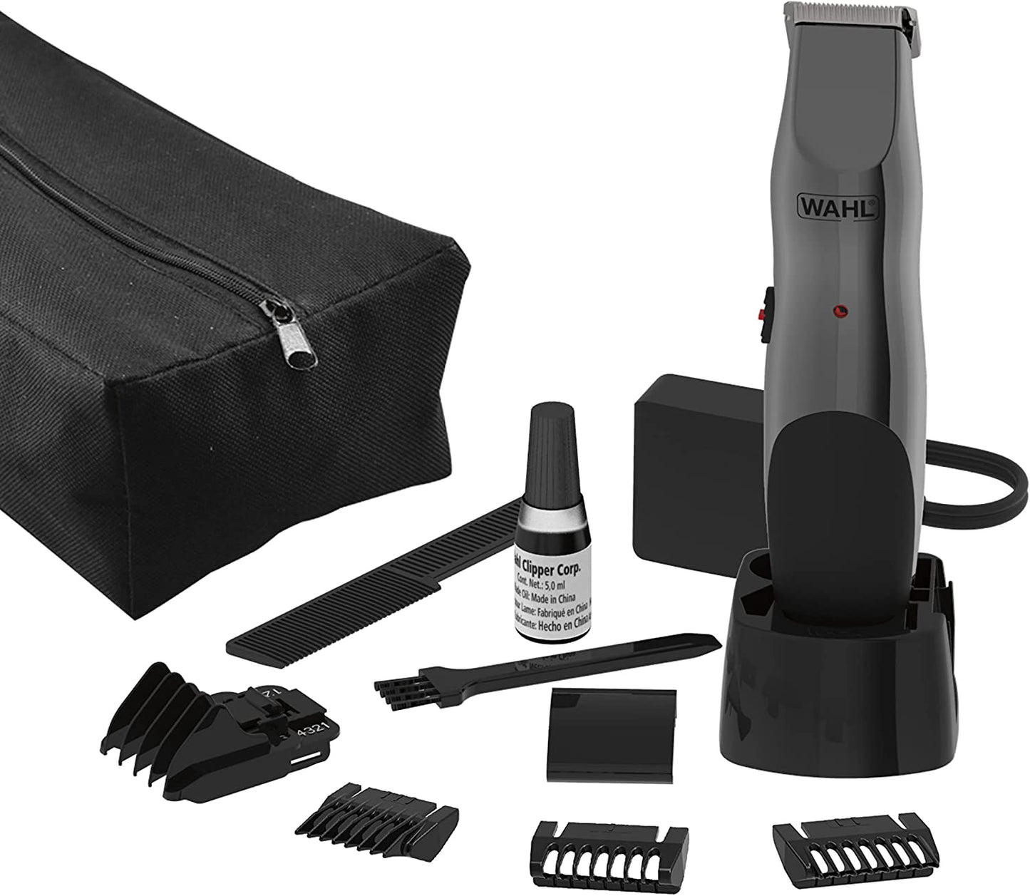 WAHL Groomsman Regolabarba rasoio elettrico uomo 6 pettini accessori trimmer cordless