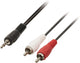 Valueline Stereo audio cable with 3.5 mm Jasck connector and 2 RCA connectors, 5 meters