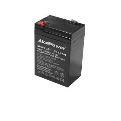 Alcapowe 3.2 Ah battery, 6V hermetic rechargeable battery, 33x65xH105 mm 204008