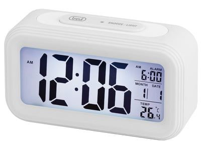Trevi Orologio digitale con termometro e sveglia, orologio bianco, 132x76x46 mm