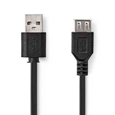 Nedis cavo USB 2.0 placcato Nickel da 480 Mbit, Usb-A maschio a Usb-A femmina, lunghezza cavo 3 m