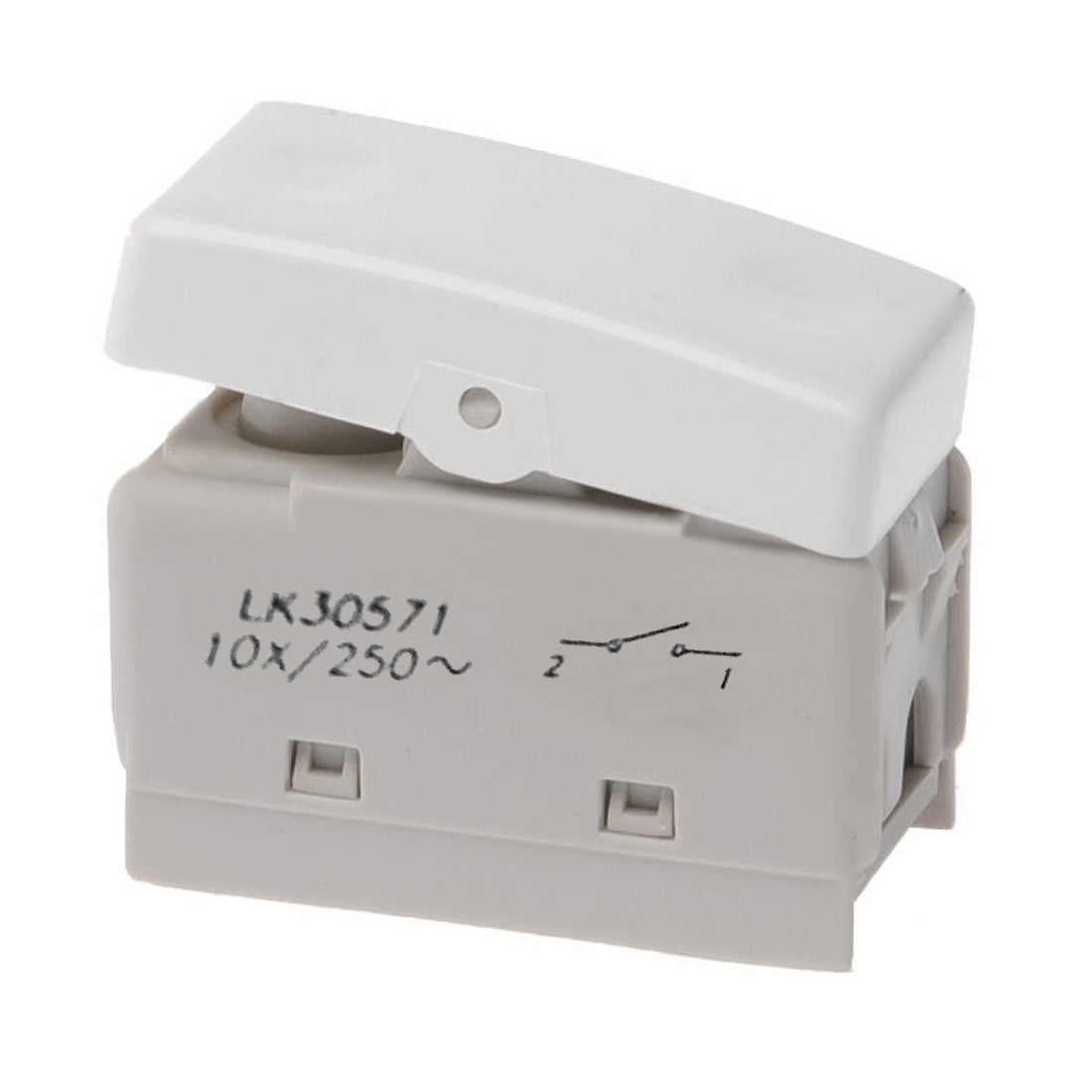 Lumitek LK30571 Electrical diverter 250V-10A compatible with Gewiss domestic series, 1P single module switch, white switch button