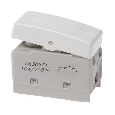 Lumitek LK30571 Deviatore elettrico 250V-10A compatibile con serie civile Gewiss, interruttore 1P un modulo, pulsante switch colore bianco