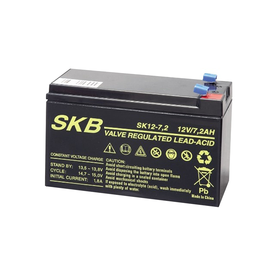 Batterie au plomb rechargeable GBC SKB 12 volts, 7,2 ampères 38640704