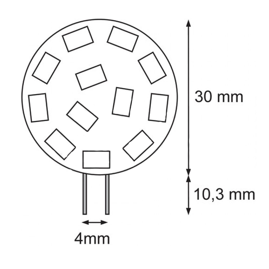 Alphaelettronica G4 LED bulb, 1.2W 12Vac/dc, natural white light color 4500K, bulb for boats