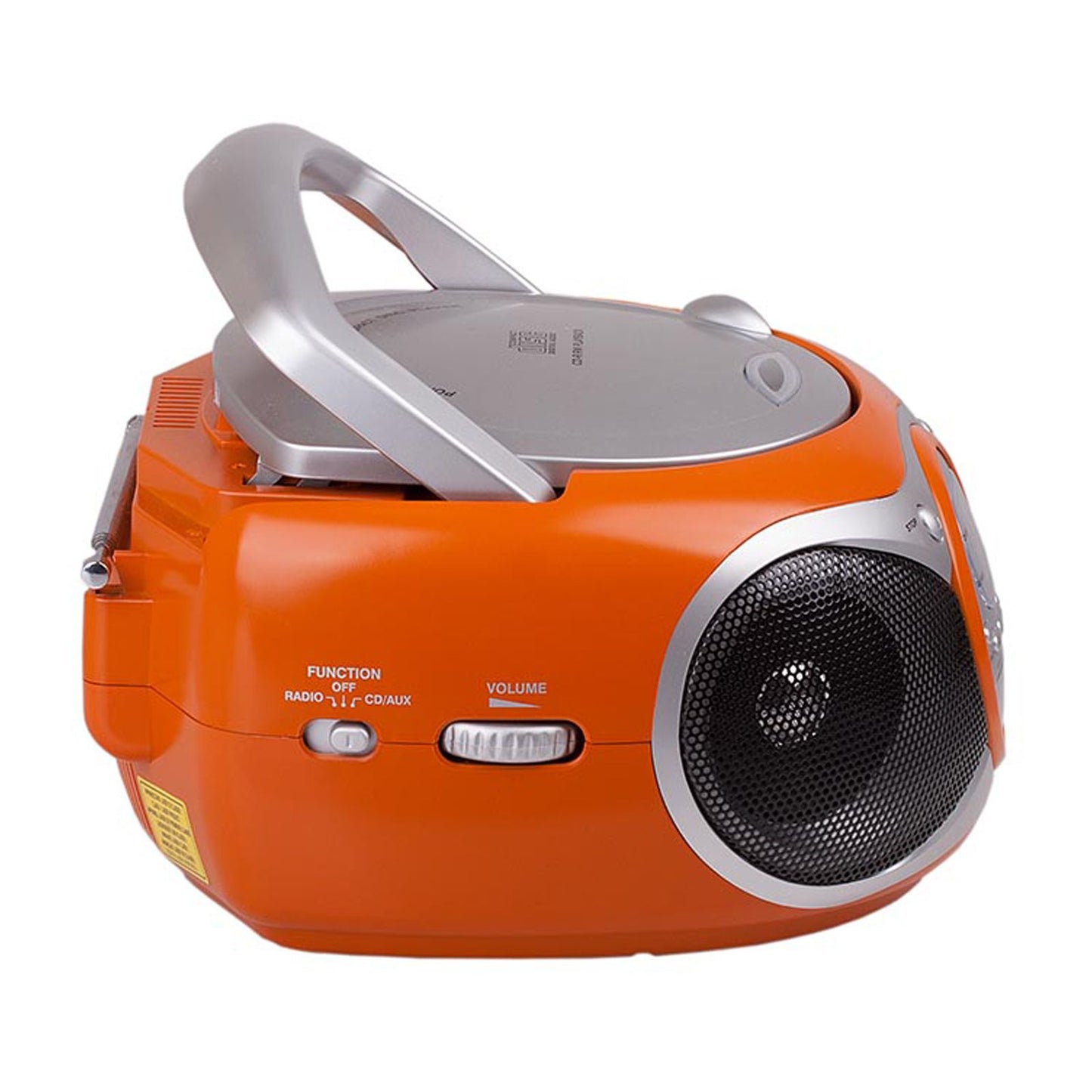 Trevi boombox portable stereo with CD player and aux input, FM radio, orange colour