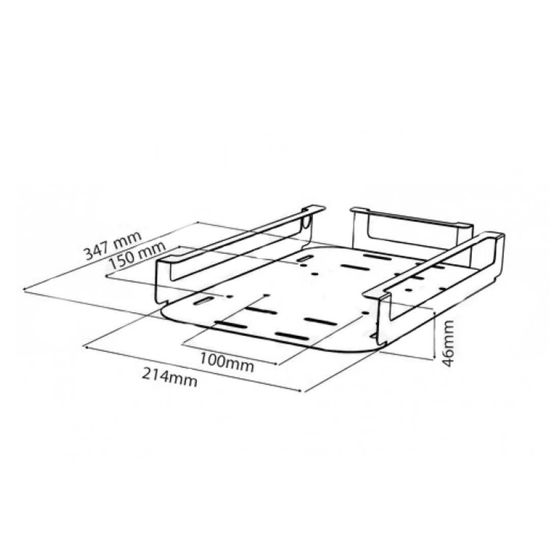 Alphaelettronica supporto da parete per decoder SKY Q, supporto a muro in acciaio, 214x347 mm