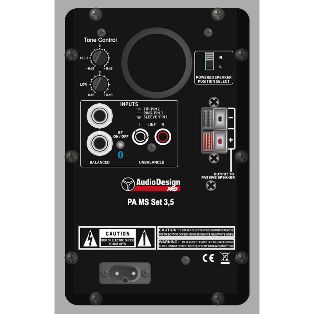 Audiodesign Pro Monitor da studio, casse attive e passive con woofer e tweeter da 90 mm, casse audio bluetooth