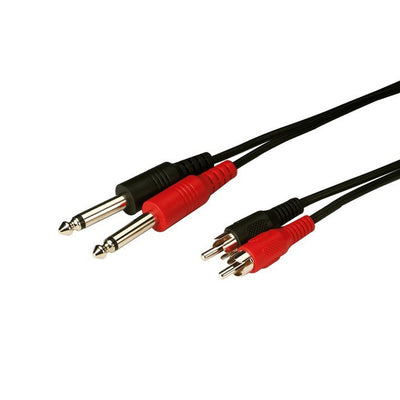 Câble de connexion Monacor Audio, 2X Jack 6.3 Mono - 2X RCA, câble RCA, 1,5 m