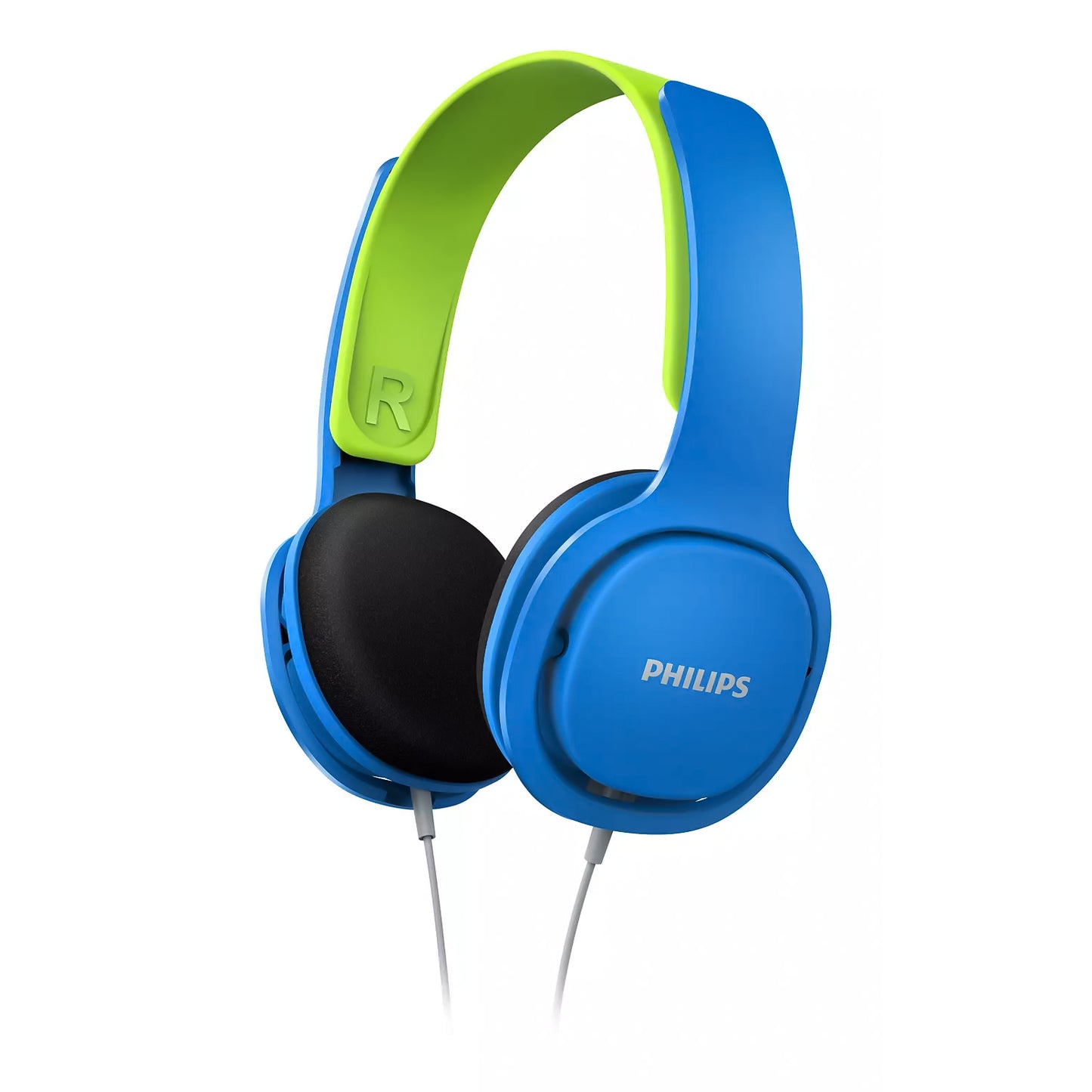 Philips SHK2000BL Over-ear children's headphones, 85 dB volume limit, noise isolation, soft ear cushions, ergonomic headband, blue