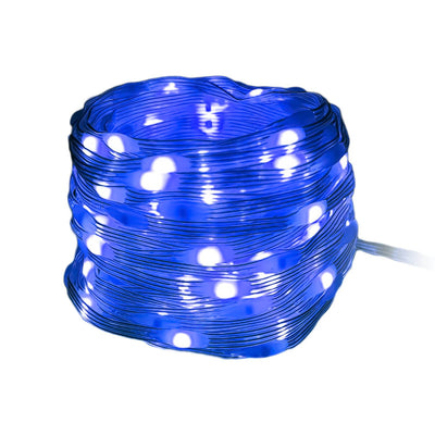 Decoled Outdoor String Lights 300 LED Blue Light, LED Nano Bean IP44 Modular Christmas Lights, Waterproof Light Decorations, Transparent Cable