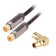 Câble coaxial Profigold M/F, technologie IAT, câble d'antenne blindé avec adaptateur 90°, contacts plaqués or, longueur 3m