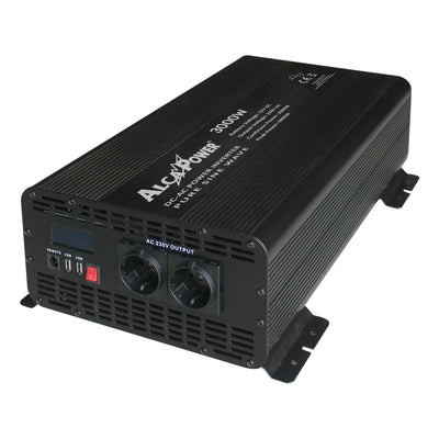 Alcapower Inverter Onda Sinusoidale Pura 3000W Inp. 12V Out 230V LCD, convertitore di corrente