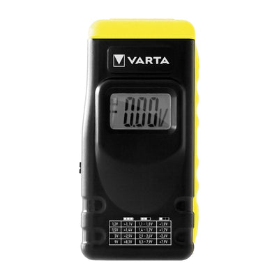 Varta Battery Tester with LCD Display, Pen Tester, Stylus, Half Torch, Flashlight, 9V Battery and Button Battery