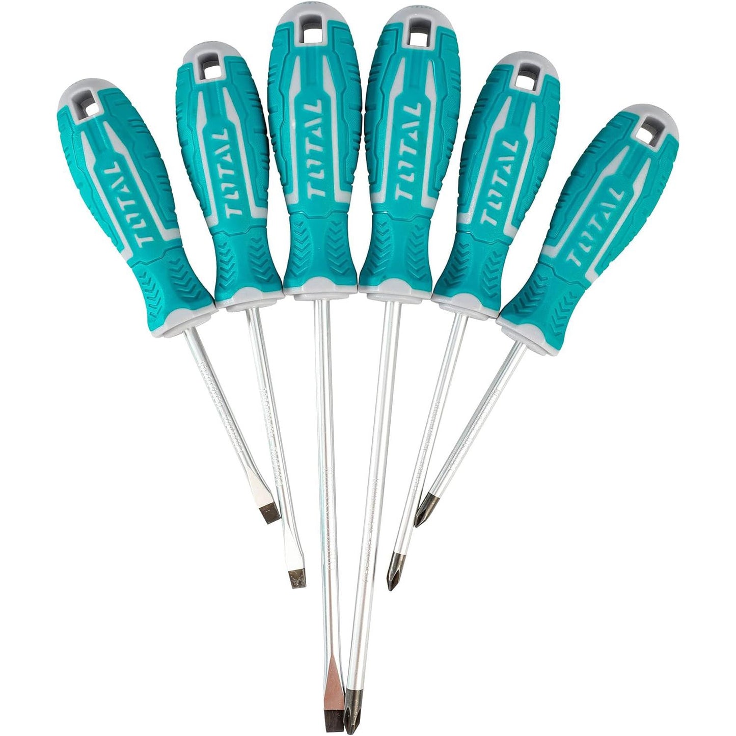 Total General Purpose Screwdriver Set, 6 PH and Slotted Screwdrivers, Screwdriver Set, Precision Screwdrivers