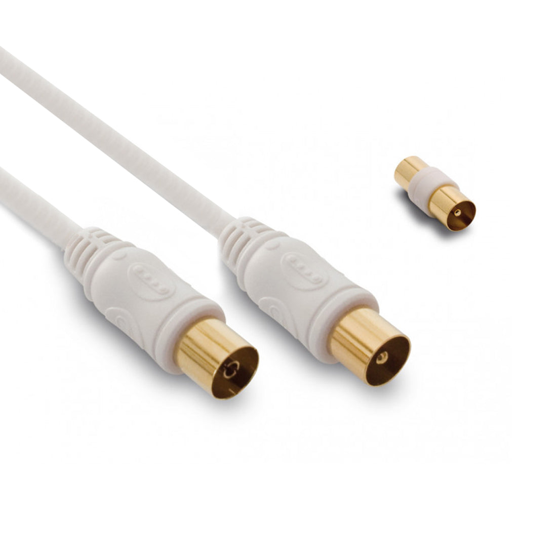 Metronic TV Coaxial Extension Cable + Adapter (M/F) White, TV Antenna Cable, 25m
