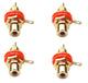Connecteur de prise RCA panneau Life Gold, connecteur RCA femelle, 4 pièces