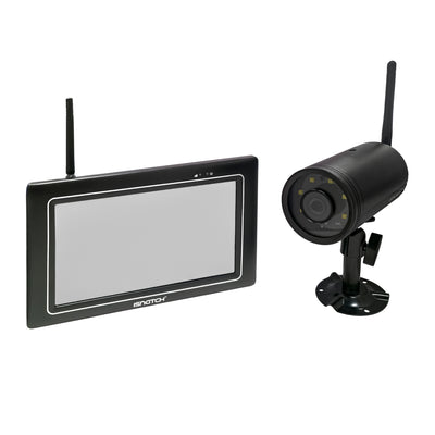 Isnatch WipNVR HD Wireless video surveillance camera kit with 7" touchscreen monitor, built-in DVR, IP66 waterproof wireless 720p camera