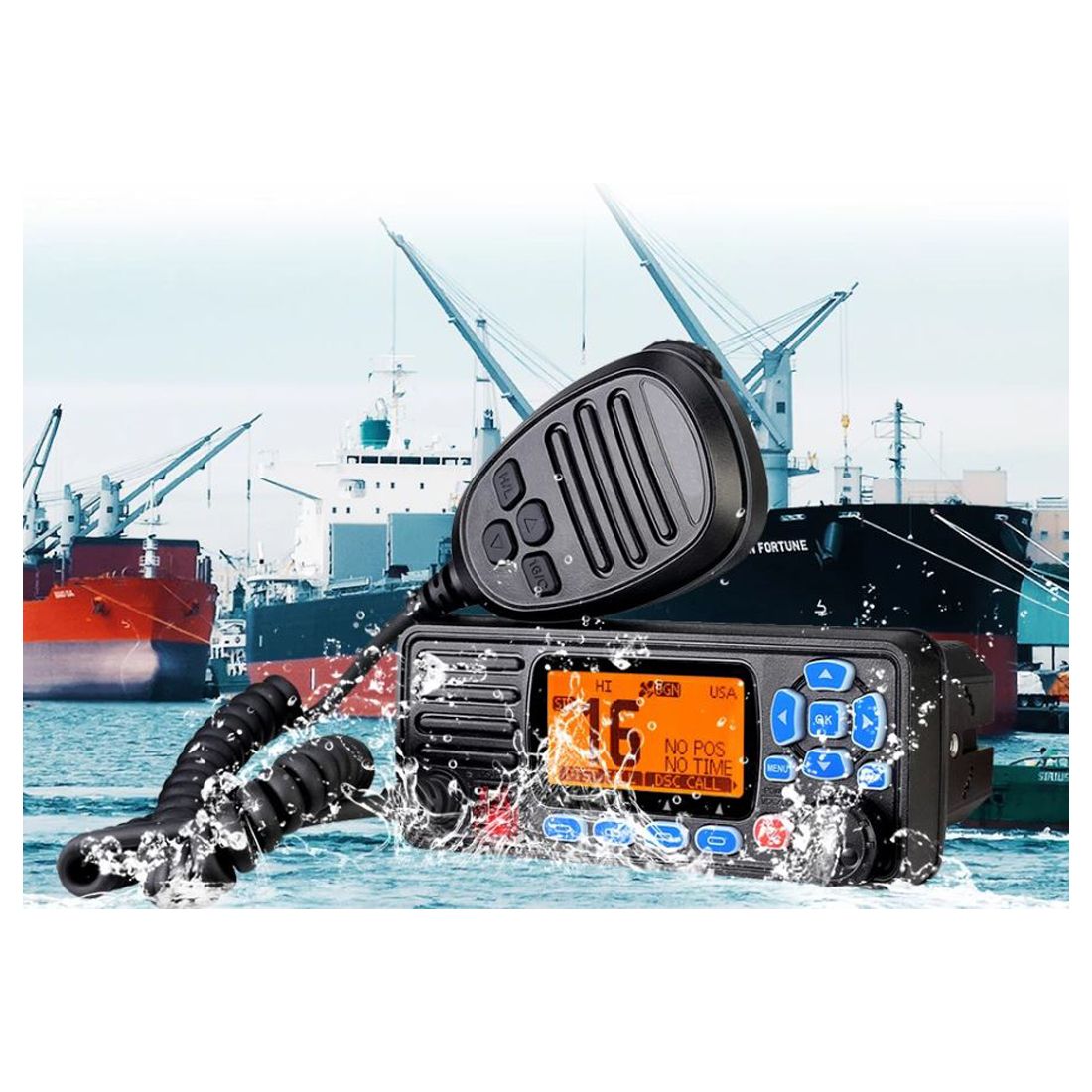 Polmar Ricetrasmettitore VHF nautico fisso con GPS e DSC modulo GNSS integrato Shark 3GE