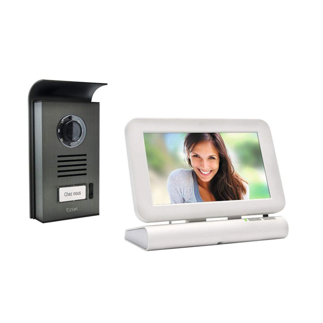 Extel Lesli color video intercom, wireless intercom, 7" monitor, with photo and video recording