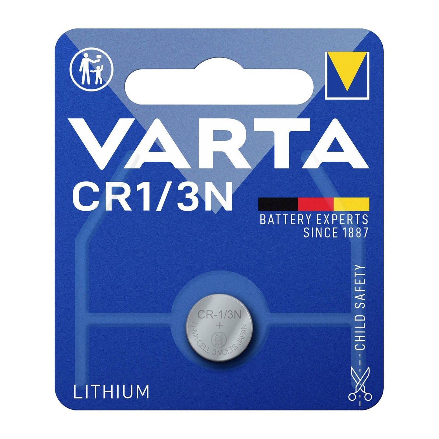 Varta CR1/3N Lithium coin cell battery 3V, flat cell, specialist, 170mAh