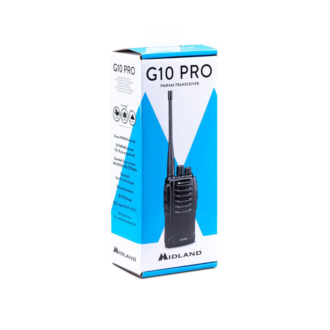 Midland G10 Pro Ricetrasmettitore portatile, radio ricetrasmittente semi professionale, 32 canali