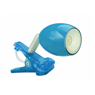 GBC Single LED spotlight with clamp, LED lamp with clamp, 2700K warm light, blue desk lamp