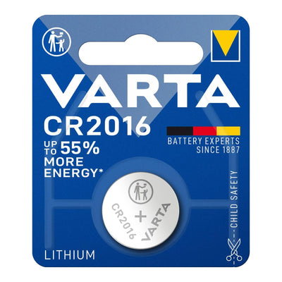 VARTA CR2016 Lithium coin cell battery 3V, flat cell, specialist, Diameter 20mm