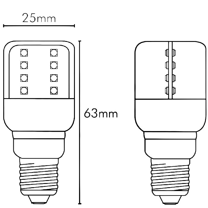 Ampoule LED Alpha Elettronica avec douille E14, 1W, 230VAC, lumière blanc chaud 2700K, douille E14