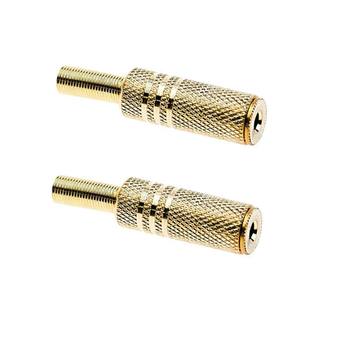 Connettore presa stereo 3,5 mm dorata con guidacavo 2 pezzi