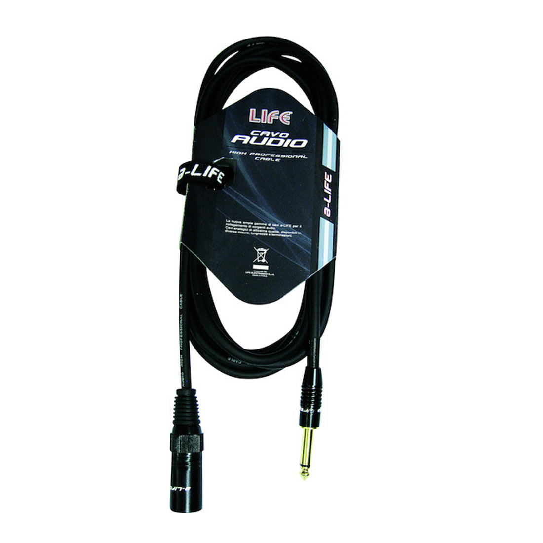 Life Audio cable 6.3 mm mono Jack plug and Cannon plug, 6 meter microphone cable