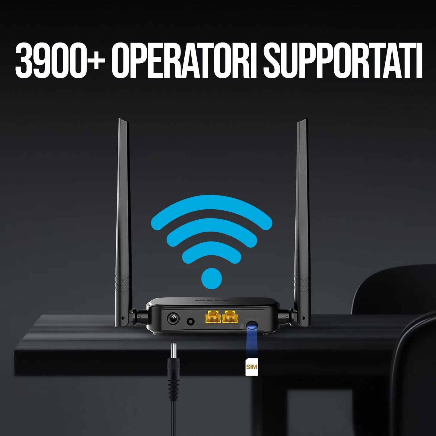 Tenda 4G05 Router SIM Wi-Fi 4G LTE 2.4 GHz, velocità fino a 150 Mbps in 4G e 300 Mbps in WiFi, modem portatile